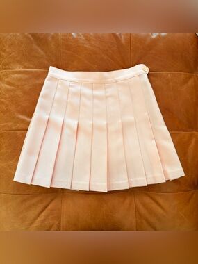 Y2K American Apparel Classic Pleated Mini Skirt Light Peachy Pink